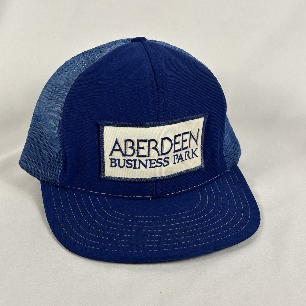 Vintage Aberdeen Business Park Trucker Hat USA Made Reynolds SnapBack Mesh Cap